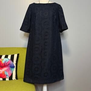 Adrianna Papell Blue Lace Overlay Cocktail Shift Dress 16W